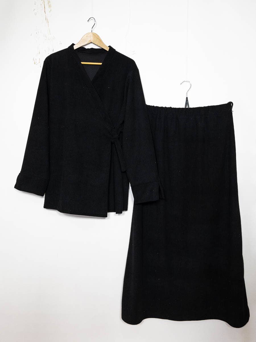 Ensemble côtelé pour l'hiver