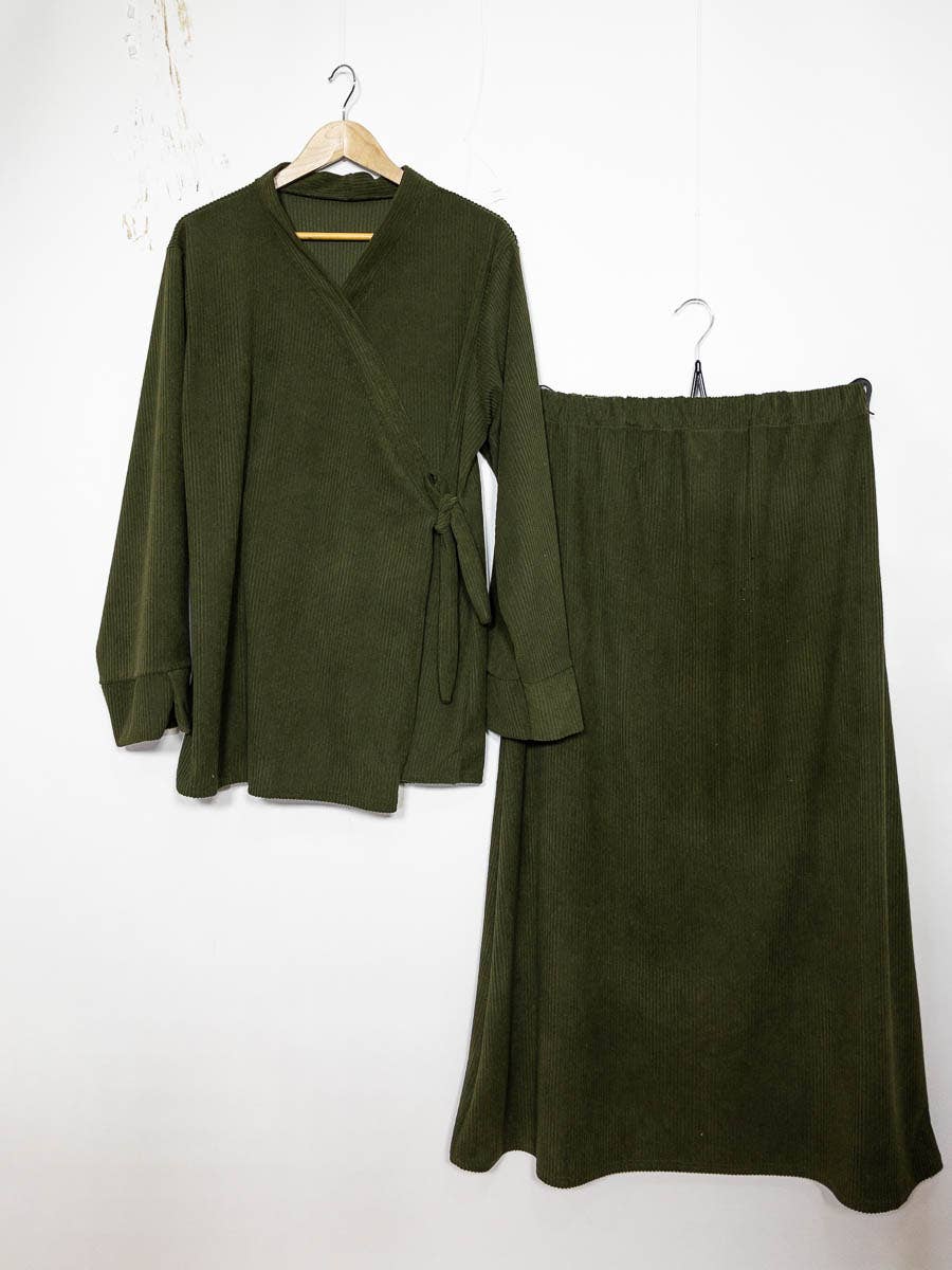 Ensemble côtelé pour l'hiver