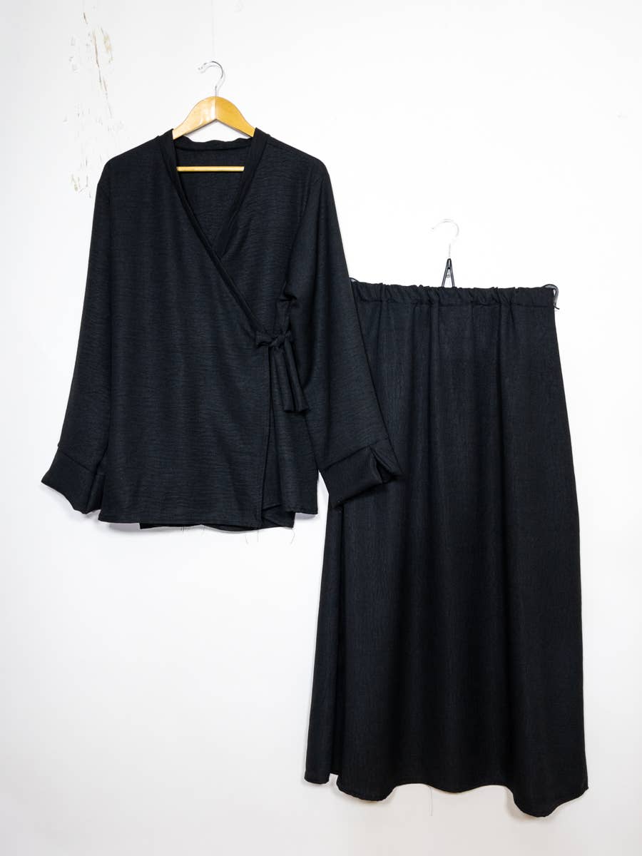Abaya ensemble haut croisé