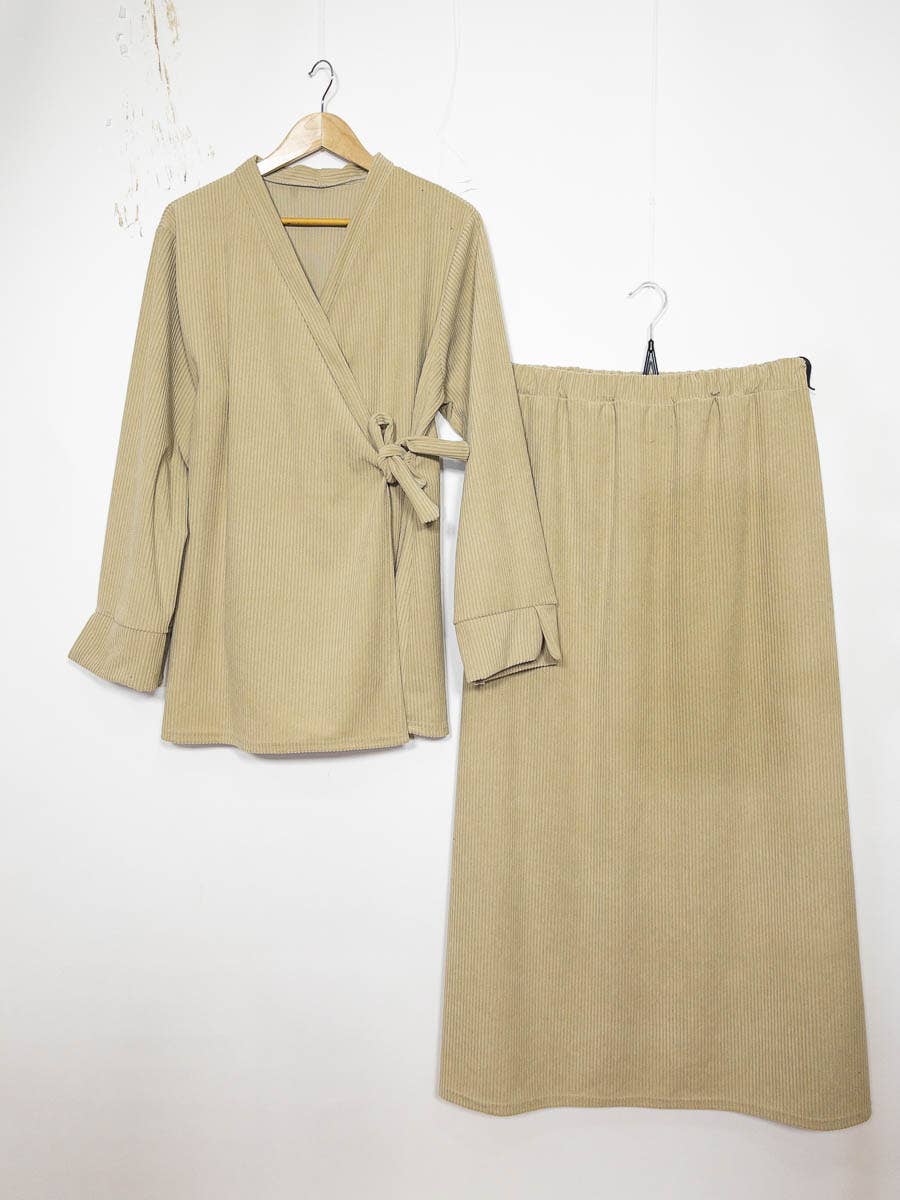 Ensemble côtelé pour l'hiver