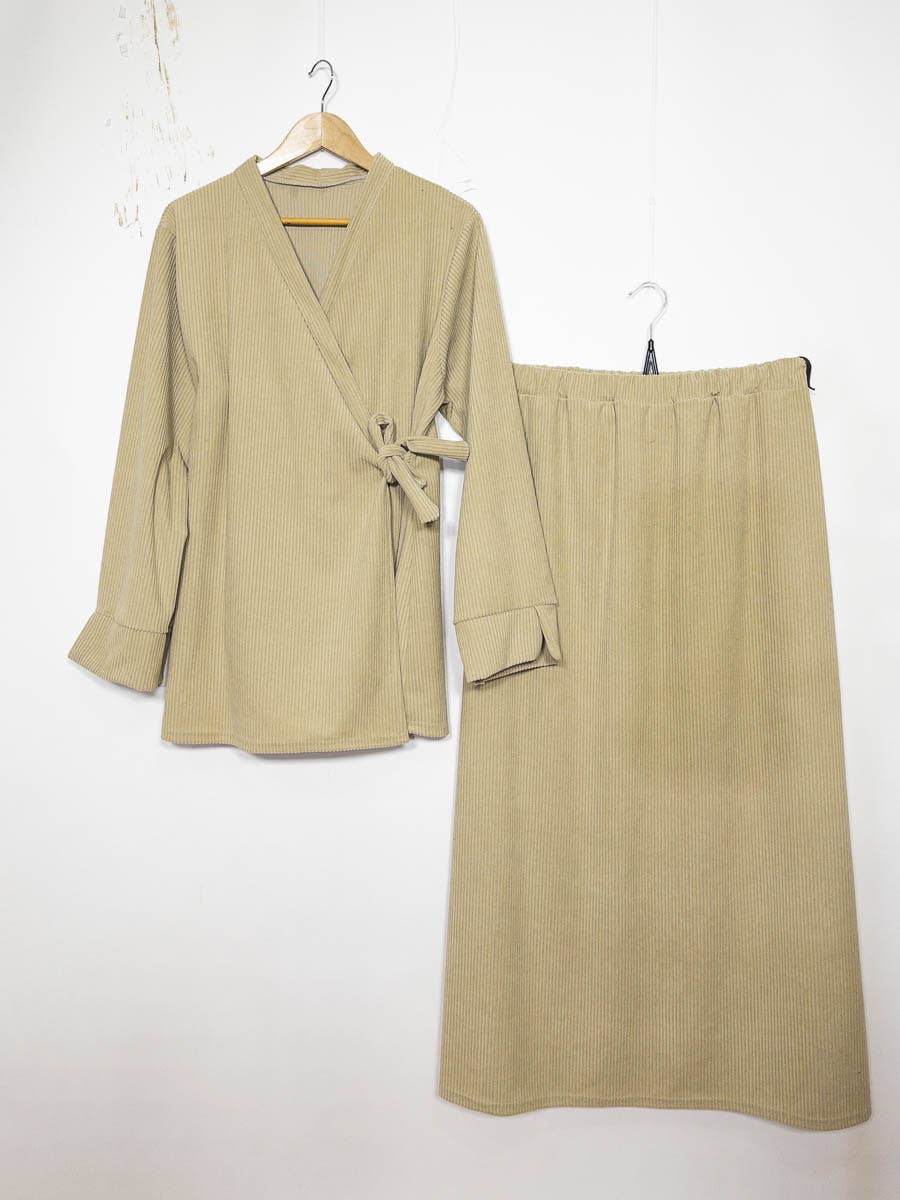 Ensemble côtelé pour l'hiver