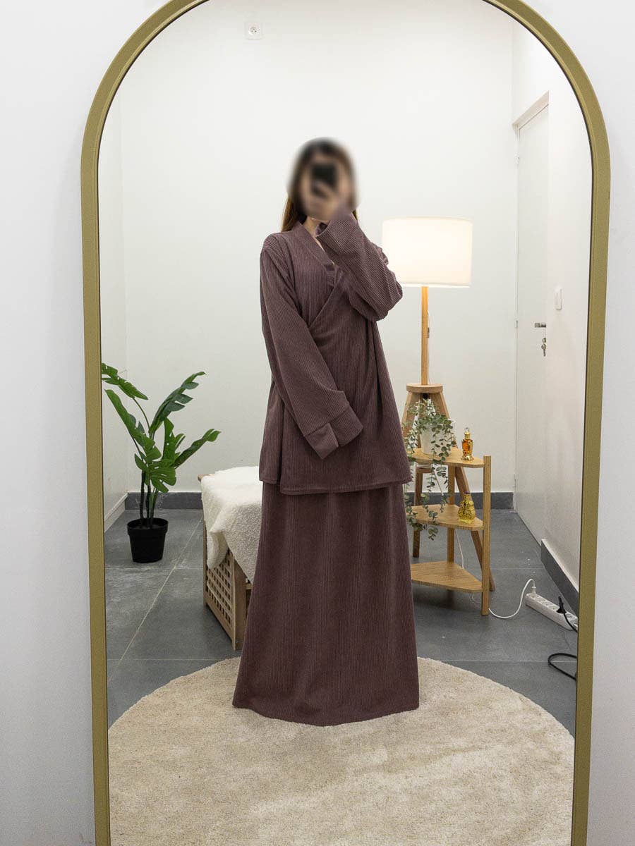 Ensemble côtelé pour l'hiver