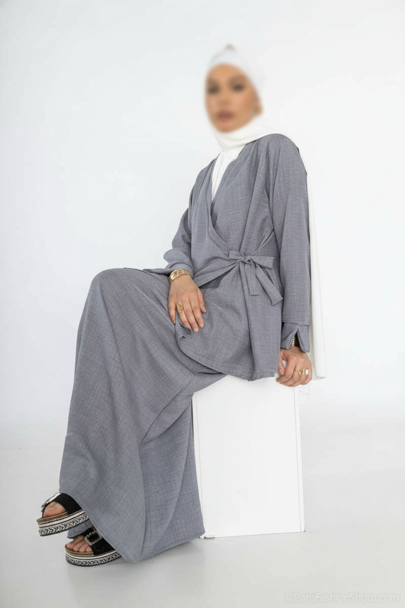 Abaya ensemble haut croisé