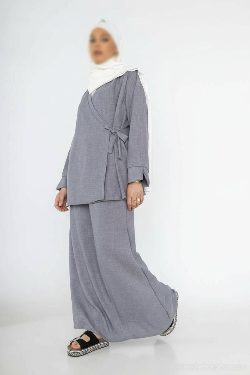 Abaya ensemble haut croisé