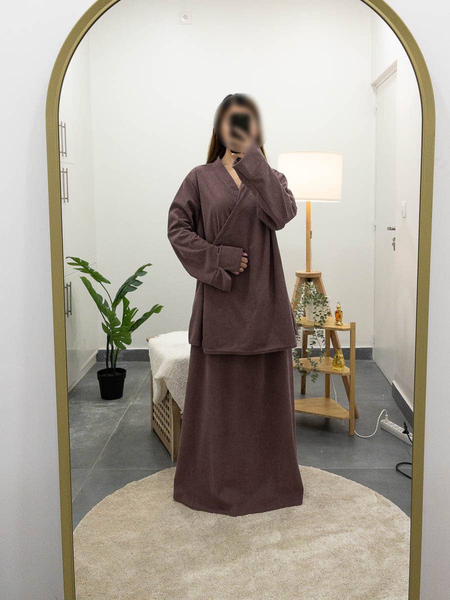 Ensemble côtelé pour l'hiver