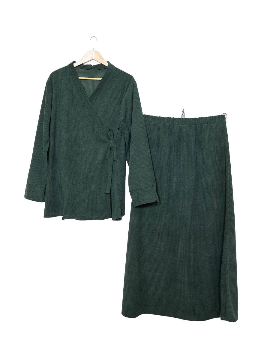 Ensemble côtelé pour l'hiver