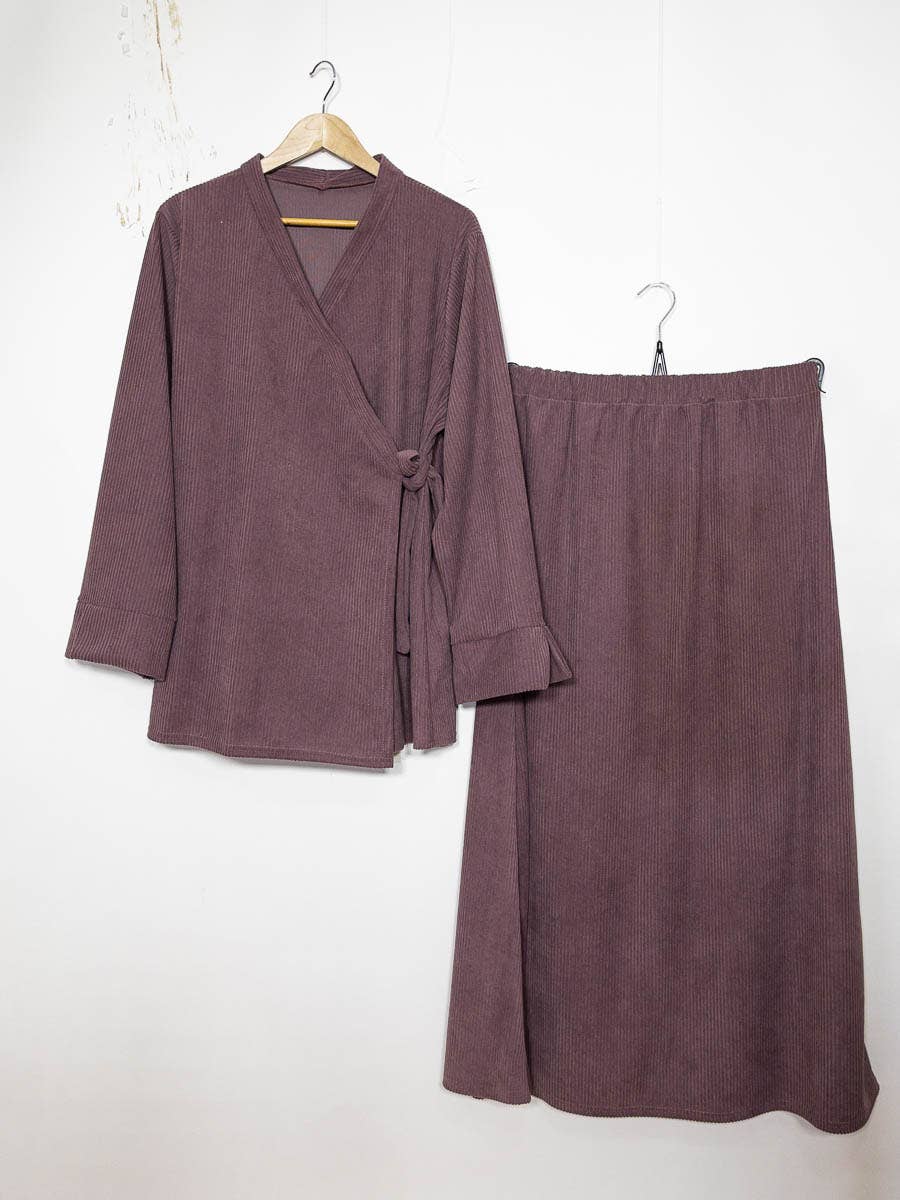 Ensemble côtelé pour l'hiver