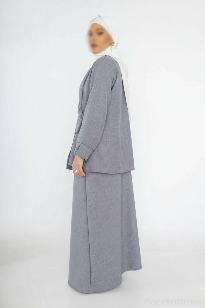 Abaya ensemble haut croisé