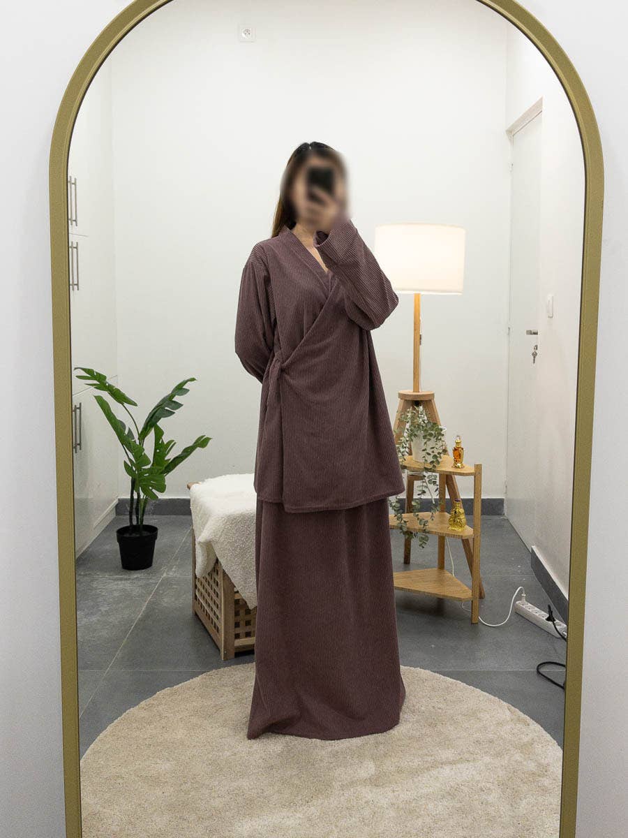 Ensemble côtelé pour l'hiver