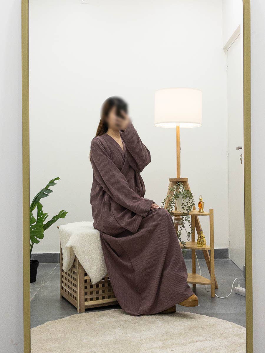 Ensemble côtelé pour l'hiver